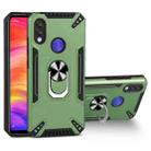 For Xiaomi Redmi Note 7 PC + TPU Protective Case with 360 Degrees Rotatable Ring Holder(Dark Green) - 1