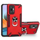 For Xiaomi Redmi Note 10 Pro PC + TPU Protective Case with 360 Degrees Rotatable Ring Holder(Red) - 1