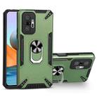 For Xiaomi Redmi Note 10 Pro PC + TPU Protective Case with 360 Degrees Rotatable Ring Holder(Dark Green) - 1