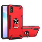 For Xiaomi Redmi 9A PC + TPU Protective Case with 360 Degrees Rotatable Ring Holder(Red) - 1