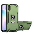 For Xiaomi Redmi 9A PC + TPU Protective Case with 360 Degrees Rotatable Ring Holder(Dark Green) - 1