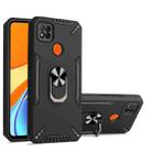 For Xiaomi Redmi 9C PC + TPU Protective Case with 360 Degrees Rotatable Ring Holder(Black) - 1