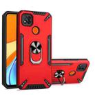 For Xiaomi Redmi 9C PC + TPU Protective Case with 360 Degrees Rotatable Ring Holder(Red) - 1