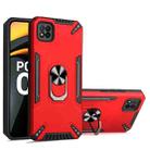 For Xiaomi Poco C3 PC + TPU Protective Case with 360 Degrees Rotatable Ring Holder(Red) - 1