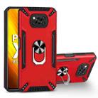 For Xiaomi Poco X3 PC + TPU Protective Case with 360 Degrees Rotatable Ring Holder(Red) - 1