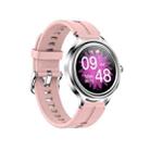 ZX10 1.09 inch HD Color Screen Bluetooth 5.0 IP68 Waterproof Women Smart Watch, Support Sleep Monitor / Menstrual Cycle Reminder / Heart Rate Monitor / Blood Oxygen Monitoring, Style:Silicone Strap(Silver Pink) - 1