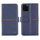 For iPhone 11 Pro GEBEI Top-grain Leather Horizontal Flip Protective Case with Holder & Card Slots & Wallet & Photo Frame(Blue) - 1