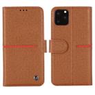 For iPhone 11 Pro Max GEBEI Top-grain Leather Horizontal Flip Protective Case with Holder & Card Slots & Wallet & Photo Frame(Brown) - 1