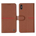 For iPhone XS / X GEBEI Top-grain Leather Horizontal Flip Protective Case with Holder & Card Slots & Wallet & Photo Frame(Brown) - 1