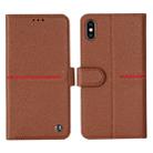 For iPhone XR GEBEI Top-grain Leather Horizontal Flip Protective Case with Holder & Card Slots & Wallet & Photo Frame(Brown) - 1