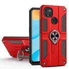 Carbon Fiber Pattern PC + TPU Protective Case with Ring Holder For OPPO A15(Red) - 1