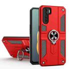 Carbon Fiber Pattern PC + TPU Protective Case with Ring Holder For OPPO A91(Red) - 1