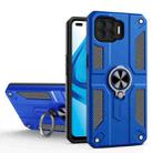 Carbon Fiber Pattern PC + TPU Protective Case with Ring Holder For OPPO F17(Dark Blue) - 1