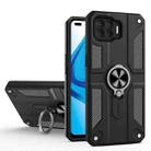 Carbon Fiber Pattern PC + TPU Protective Case with Ring Holder For OPPO F17 Pro(Black) - 1