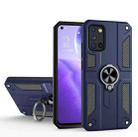 Carbon Fiber Pattern PC + TPU Protective Case with Ring Holder For OPPO Reno5 5G / 4G(Sapphire Blue) - 1