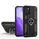 Carbon Fiber Pattern PC + TPU Protective Case with Ring Holder For OPPO Reno5 5G / 4G(Black) - 1