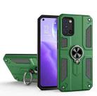 Carbon Fiber Pattern PC + TPU Protective Case with Ring Holder For OPPO Reno5 5G / 4G(Dark Green) - 1