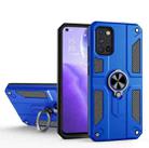 Carbon Fiber Pattern PC + TPU Protective Case with Ring Holder For OPPO Reno5 5G / 4G(Dark Blue) - 1