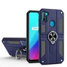 Carbon Fiber Pattern PC + TPU Protective Case with Ring Holder For OPPO Realme 5 / C3(Sapphire Blue) - 1