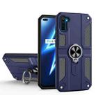Carbon Fiber Pattern PC + TPU Protective Case with Ring Holder For OPPO Realme 6(Sapphire Blue) - 1