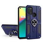 Carbon Fiber Pattern PC + TPU Protective Case with Ring Holder For OPPO Realme 7i / C17(Sapphire Blue) - 1