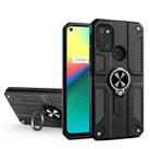 Carbon Fiber Pattern PC + TPU Protective Case with Ring Holder For OPPO Realme 7i / C17(Black) - 1