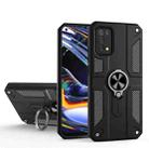 Carbon Fiber Pattern PC + TPU Protective Case with Ring Holder For OPPO Realme 7 Pro(Black) - 1