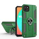 Carbon Fiber Pattern PC + TPU Protective Case with Ring Holder For OPPO Realme C11(Dark Green) - 1