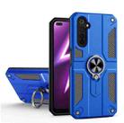 Carbon Fiber Pattern PC + TPU Protective Case with Ring Holder For OPPO Realme 6 Pro(Dark Blue) - 1