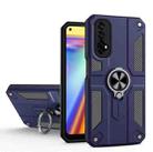 Carbon Fiber Pattern PC + TPU Protective Case with Ring Holder For OPPO Realme 7(Sapphire Blue) - 1