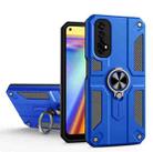 Carbon Fiber Pattern PC + TPU Protective Case with Ring Holder For OPPO Realme 7(Dark Blue) - 1