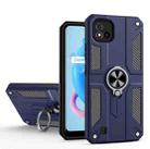 Carbon Fiber Pattern PC + TPU Protective Case with Ring Holder For OPPO Realme C20(Sapphire Blue) - 1