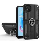 Carbon Fiber Pattern PC + TPU Protective Case with Ring Holder For OPPO Realme C20(Black) - 1