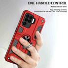 Carbon Fiber Pattern PC + TPU Protective Case with Ring Holder For OPPO A94 / F19 Pro / Reno5 F / Reno5 Lite(Red) - 3