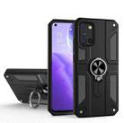 Carbon Fiber Pattern PC + TPU Protective Case with Ring Holder For OPPO Reno5 Pro 5G / 4G(Black) - 1