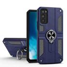 Carbon Fiber Pattern PC + TPU Protective Case with Ring Holder For vivo V20 SE(Sapphire Blue) - 1