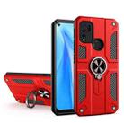 Carbon Fiber Pattern PC + TPU Protective Case with Ring Holder For vivo Y50 / Y30(Red) - 1