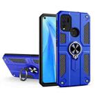 Carbon Fiber Pattern PC + TPU Protective Case with Ring Holder For vivo Y50 / Y30(Dark Blue) - 1