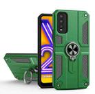 Carbon Fiber Pattern PC + TPU Protective Case with Ring Holder For vivo Y20(Dark Green) - 1