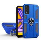 Carbon Fiber Pattern PC + TPU Protective Case with Ring Holder For vivo Y20(Dark Blue) - 1