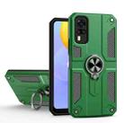 Carbon Fiber Pattern PC + TPU Protective Case with Ring Holder For vivo Y51 2020(Dark Green) - 1