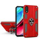 Carbon Fiber Pattern PC + TPU Protective Case with Ring Holder For vivo Y93(Red) - 1