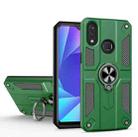 Carbon Fiber Pattern PC + TPU Protective Case with Ring Holder For vivo Y95(Dark Green) - 1