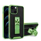 Dual-color Skin Feel TPU + PC Magnetic Shockproof Case with Invisible Holder For iPhone 13 mini(Green) - 1