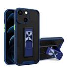 Dual-color Skin Feel TPU + PC Magnetic Shockproof Case with Invisible Holder For iPhone 13 mini(Blue) - 1