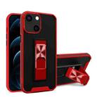 Dual-color Skin Feel TPU + PC Magnetic Shockproof Case with Invisible Holder For iPhone 13 mini(Red) - 1
