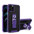 Dual-color Skin Feel TPU + PC Magnetic Shockproof Case with Invisible Holder For iPhone 13 Pro(Purple) - 1