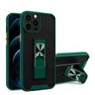 Dual-color Skin Feel TPU + PC Magnetic Shockproof Case with Invisible Holder For iPhone 13 Pro(Dark Green) - 1