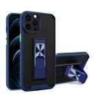 Dual-color Skin Feel TPU + PC Magnetic Shockproof Case with Invisible Holder For iPhone 13 Pro(Blue) - 1