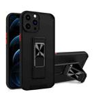 Dual-color Skin Feel TPU + PC Magnetic Shockproof Case with Invisible Holder For iPhone 13 Pro(Black) - 1